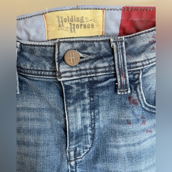 Holding Horses Anthropologie Paint Splatter Skinny Jeans Size 26 - Picture 3 of 9